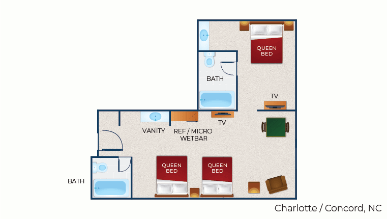 The floor plan for the Great Bear Suite(balcony/patio)